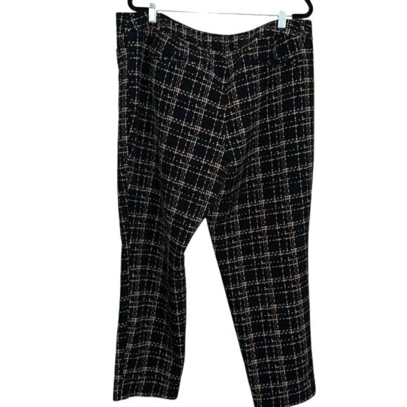 Liz Claiborne Career Emma Classic Plaid Pants Size 16 Black & Pink Polyester/Spa - Picture 6 of 9